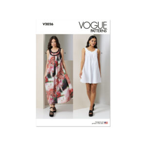 Vogue Schnittmuster V2026 - legeres Sommerkleid mit Rundpasse
