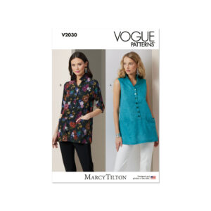 Vogue Schnittmuster - V2030 - Tunika, Bluse mit Knopfleiste