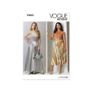 Vogue Schnittmuster - V2033 - Rock mit abgerundeter Saumkante und Sattel