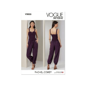 Vogue Schnittmuster V2035 -  legere Hose mit Beinabschluss, Corsage