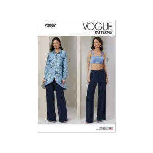 Vogue Schnittmuster - V2037 - elegante Damenhose, Top und lange Bluse