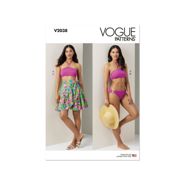 Vogue Schnittmuster V2038 - Bikini und kurzer Wickelrock