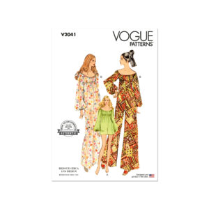 Vogue Schnittmuster V2041 - Vintage - Damenoverall mit Carmenblusen Oberteil in drei Längen