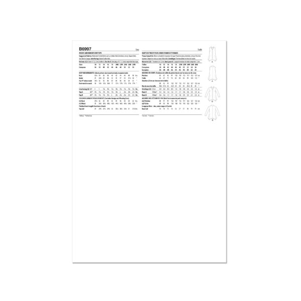 Butterick Schnittmuster - B6997 - Zipfelbluse mit mit kleinem Hemdkragen – Bild 9