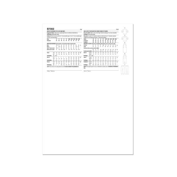 Butterick Schnittmuster - B7002 - Bluse, Hose, Rock, schlichte Eleganz – Bild 9