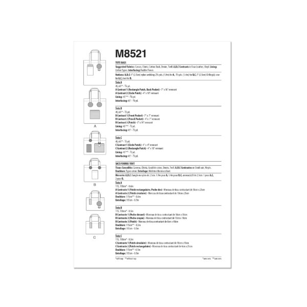 McCalls Schnittmuster M8521 - Taschenmodelle, Shopper – Bild 7
