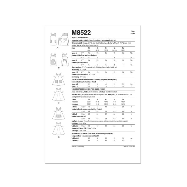 McCalls Schnittmuster M8522 - Schürzen, Latzschürze, Schürzenkleid – Bild 9