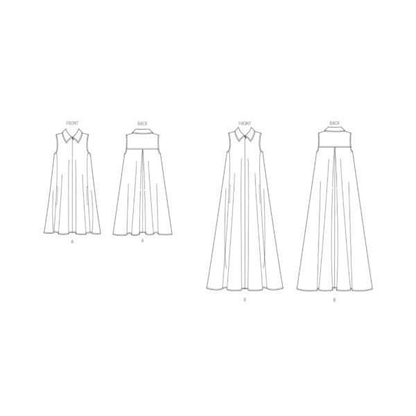 Butterick Schnittmuster - B6994 - Sommerkleid mit kleinem Kragen,  A-Form – Bild 6