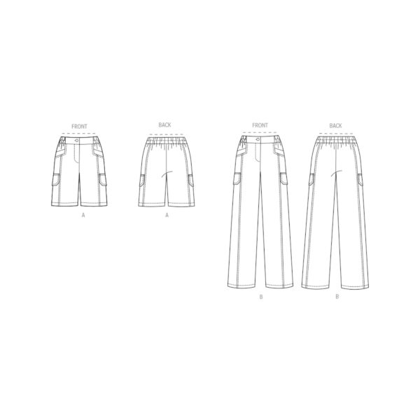 Butterick Schnittmuster - B6998 - sportliche Damenhose, Shorts – Bild 6