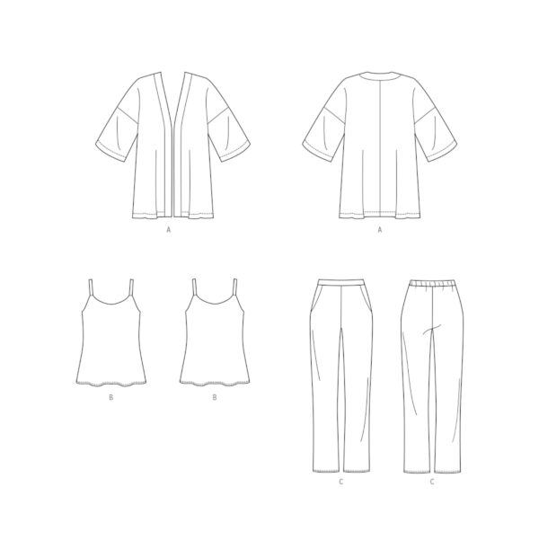 Butterick Schnittmuster - B7001 - Damenset aus Hose, Top und leichter Jacke – Bild 8