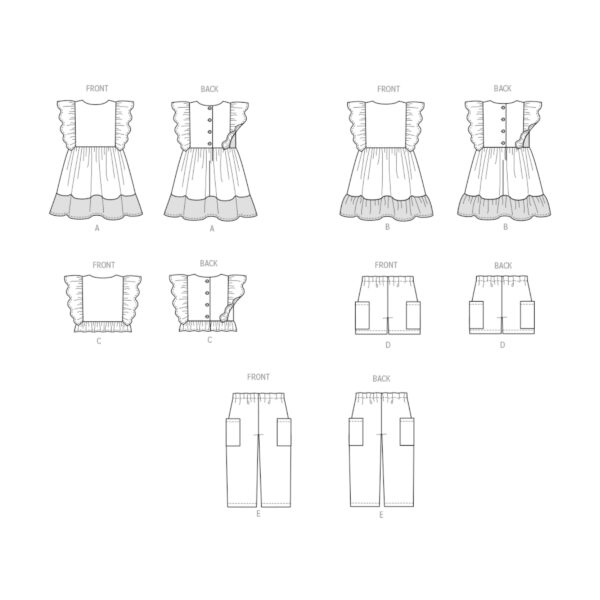Butterick Schnittmuster - B7004 - Sommerkleid, Bluse und Hose für kleine Mädchen – Bild 8