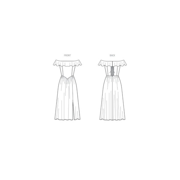 McCalls Schnittmuster M8503 - schulterfreies Sommerkleid mit Volant – Bild 5