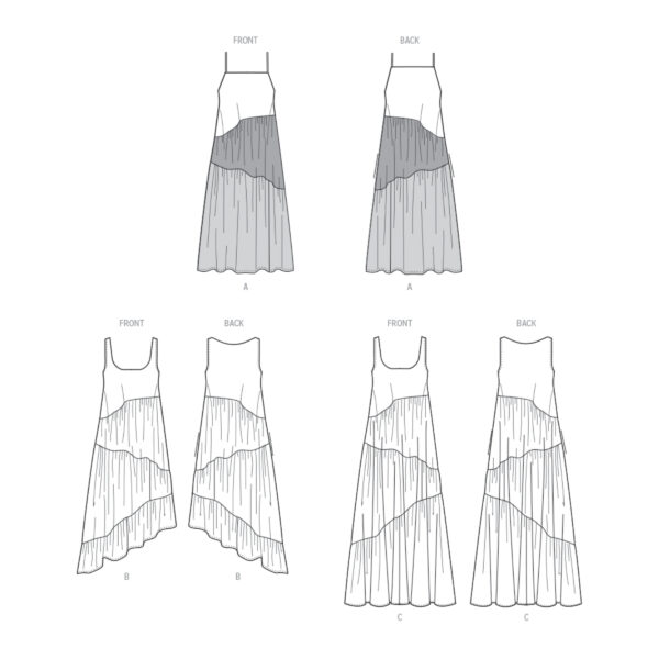 McCalls Schnittmuster M8506 - langes Sommerkleid mit Stufenrock – Bild 6