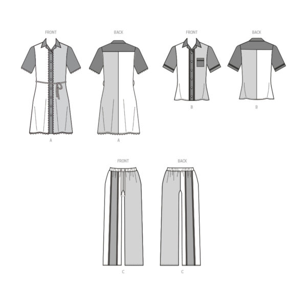 McCalls Schnittmuster M8515 - lässige Bluse, Hose oder schlichtes Minikleid – Bild 6