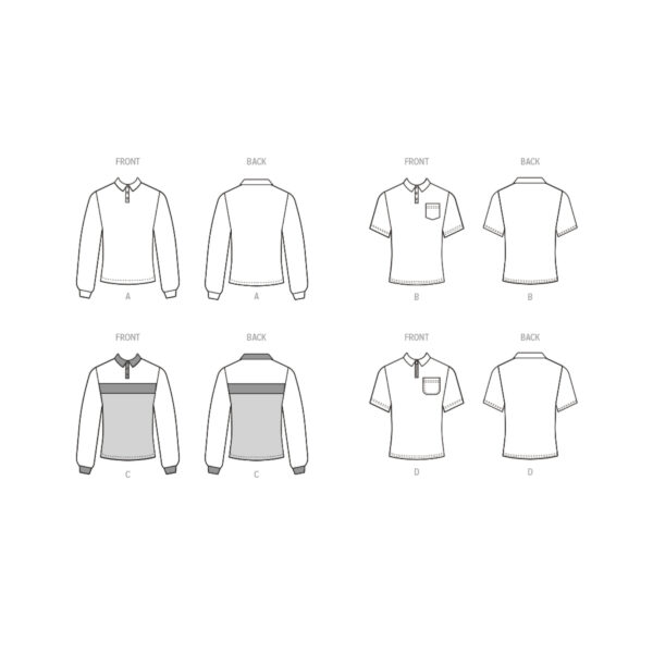 McCalls Schnittmuster M8518 - Herren Shirt, Poloshirt, Herrenhemd – Bild 8