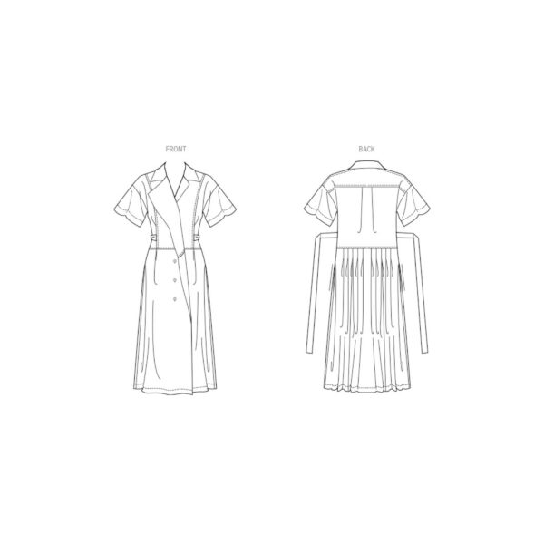 Vogue Schnittmuster V2024 - raffiniertes Hemdblusenkleid – Bild 4