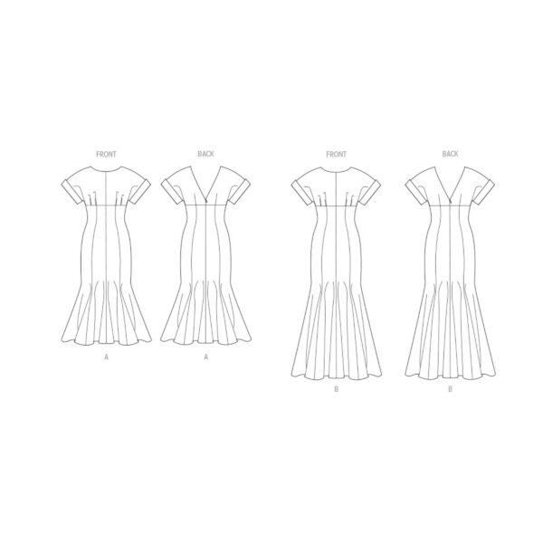 Vogue Schnittmuster - V2027 - ausgefallenes Abendkleid, Godetfalten – Bild 7