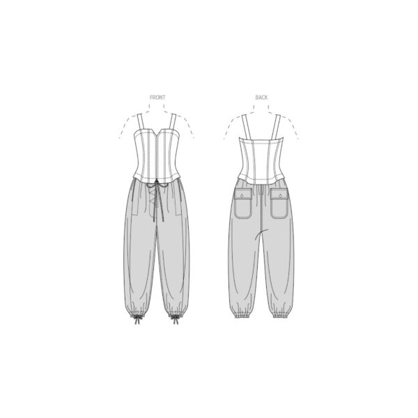 Vogue Schnittmuster V2035 -  legere Hose mit Beinabschluss, Corsage – Bild 4
