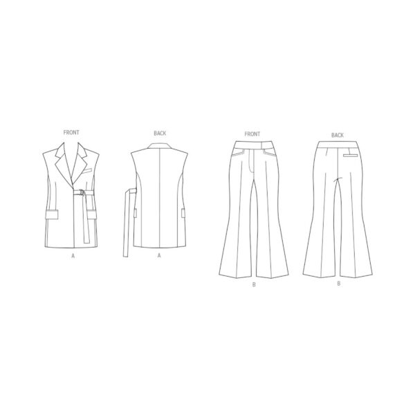Vogue Schnittmuster V2036 -  Damenweste und Dreiviertelhose – Bild 8