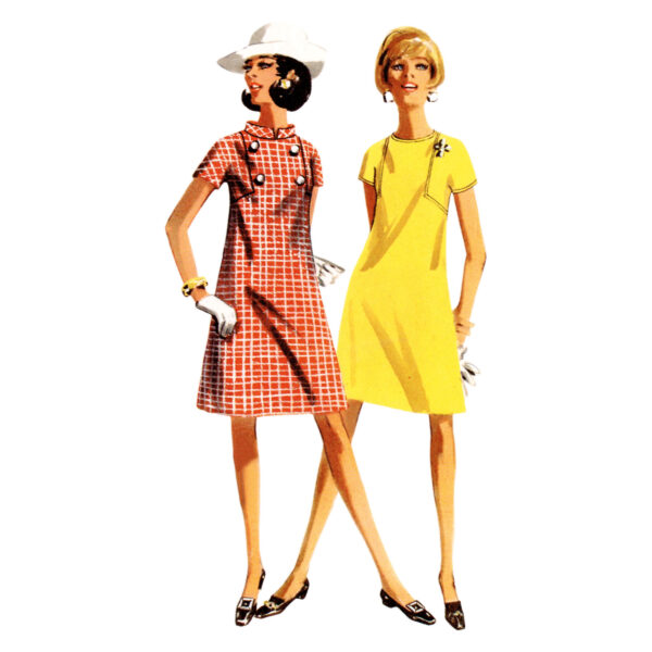 Butterick Schnittmuster - B6990 - Vintage - schlichtes, elegantes Kleid der 60er Jahre – Bild 2