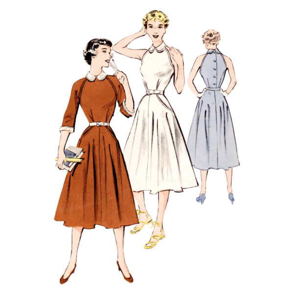 Butterick Schnittmuster - B6992 - Retro - Kleid mit Raglanärmel und Bubikragen,  50er Jahre – Bild 2