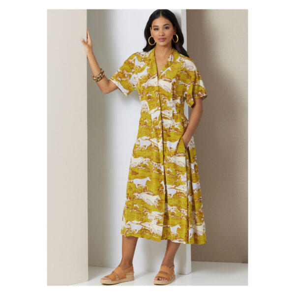 Vogue Schnittmuster V2024 - raffiniertes Hemdblusenkleid – Bild 2