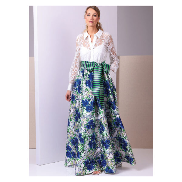 Vogue Schnittmuster - V2029 - Kleid aus langem Rock mit Spitzenbluse – Bild 2