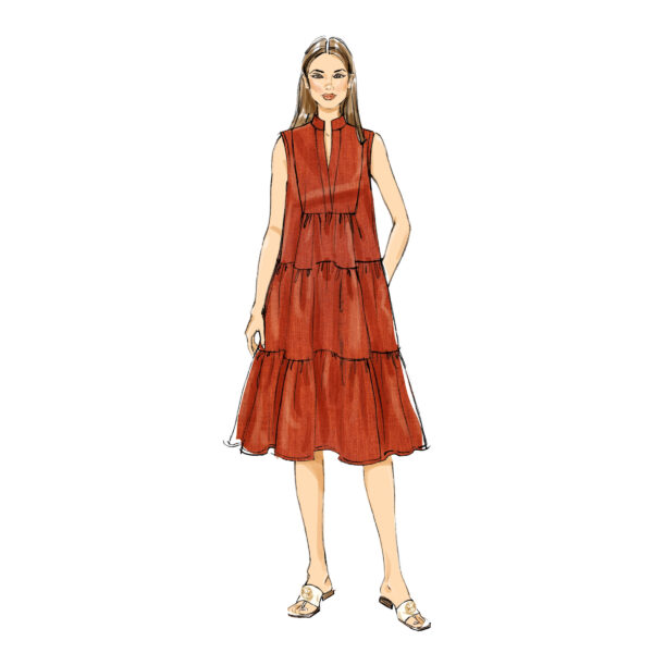 Butterick Schnittmuster - B6993 - sommerliches Kleid mit Stufenrock – Bild 3
