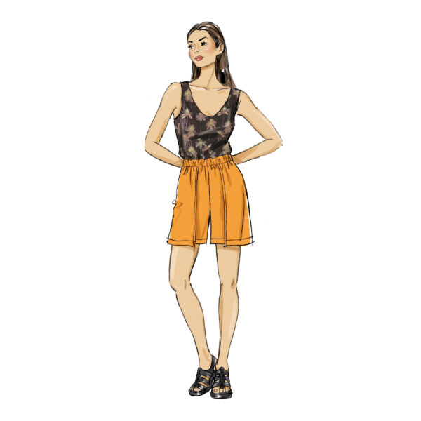 Butterick Schnittmuster - B7000 - lässige Sommerhose oder Shorts für Damen – Bild 3