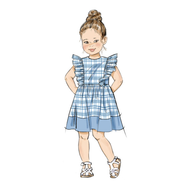 Butterick Schnittmuster - B7004 - Sommerkleid, Bluse und Hose für kleine Mädchen – Bild 3
