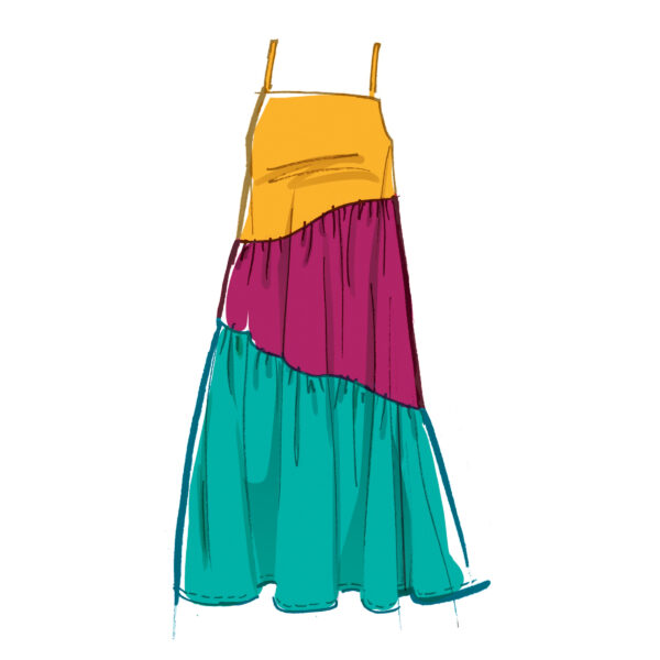 McCalls Schnittmuster M8506 - langes Sommerkleid mit Stufenrock – Bild 3