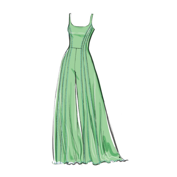 McCalls Schnittmuster M8512 - eleganter Sommeroverall mit weitem Bein – Bild 3
