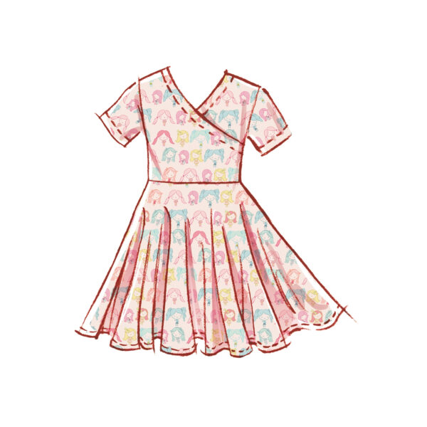 McCalls Schnittmuster M8520 - Mädchenkleid mit Wickeloberteil – Bild 3