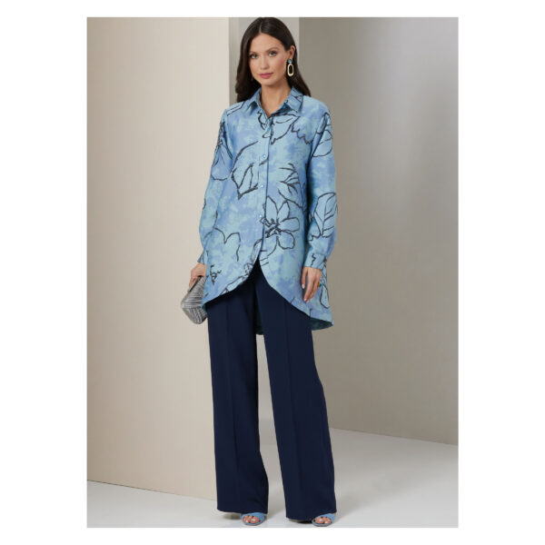 Vogue Schnittmuster - V2037 - elegante Damenhose, Top und lange Bluse – Bild 4