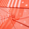 7.60EUR/ 1m, Chiffon, Streifen und Punkte, weiss / koralle – Bild 3