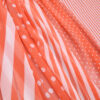 7.60EUR/ 1m, Chiffon, Streifen und Punkte, weiss / koralle – Bild 2