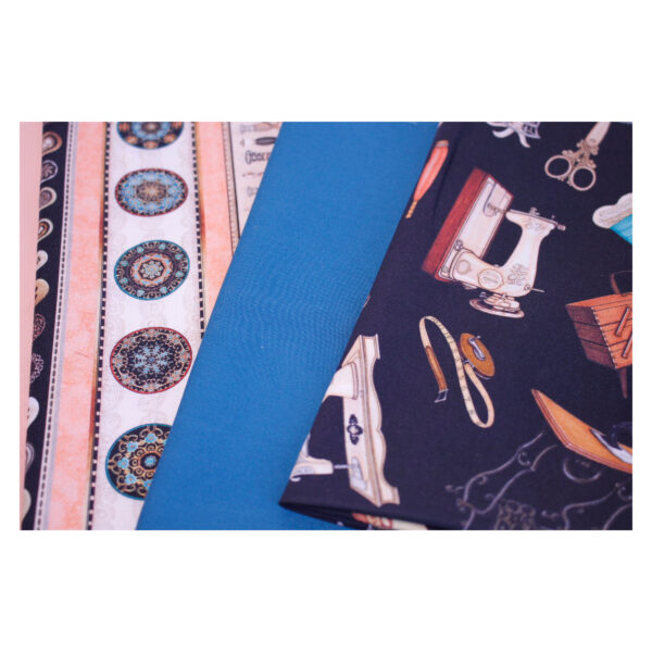 Baumwollstoffe , Stoffpaket, Fat Quarter,  Schwarz, Apricot, Beige, FQ 06 - 2 Varianten – Bild 5