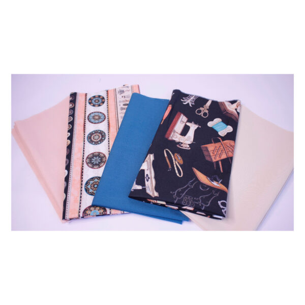Baumwollstoffe , Stoffpaket, Fat Quarter,  Schwarz, Apricot, Beige, FQ 06 - 2 Varianten – Bild 4