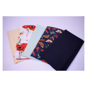 Baumwollstoffe , Stoffpaket, Fat Quarter, Schwarz, Gelb, Grün, FQ 08