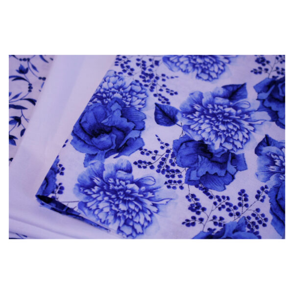 Baumwollstoffe , Stoffpaket, Fat Quarter, Weiß, Blau, FQ 12 – Bild 3