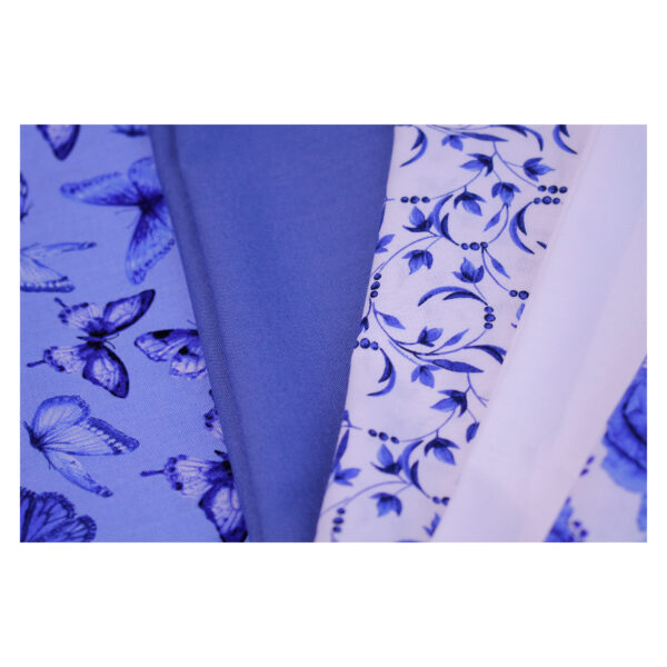 Baumwollstoffe , Stoffpaket, Fat Quarter, Weiß, Blau, FQ 12 – Bild 2