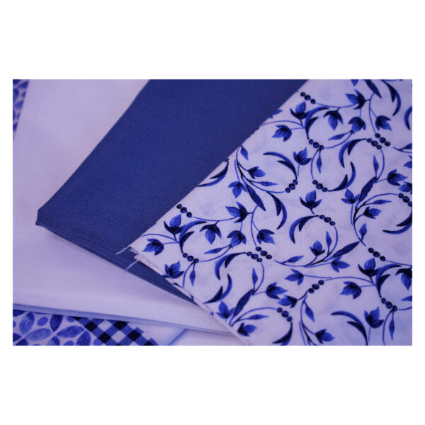 18.00EUR/ Paket , Stoffpaket, Panel+ 3 Fat Quarter, Weiß, Blau  FQ 13 – Bild 2