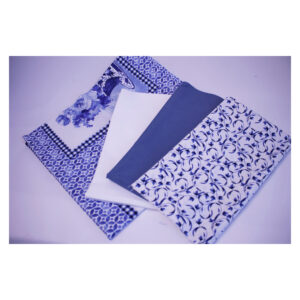 18.00EUR/ Paket , Stoffpaket, Panel+ 3 Fat Quarter, Weiß, Blau  FQ 13