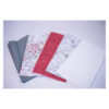 Baumwollstoffe , Stoffpaket, Fat Quarter,  Weiß, Rot, Grau, FQ 02