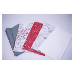 Baumwollstoffe , Stoffpaket, Fat Quarter,  Weiß, Rot, Grau, FQ 02