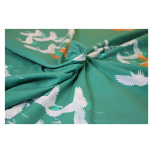 17.68 EUR/ 1m, Baumwolljersey, Moos Flying Birds, grün