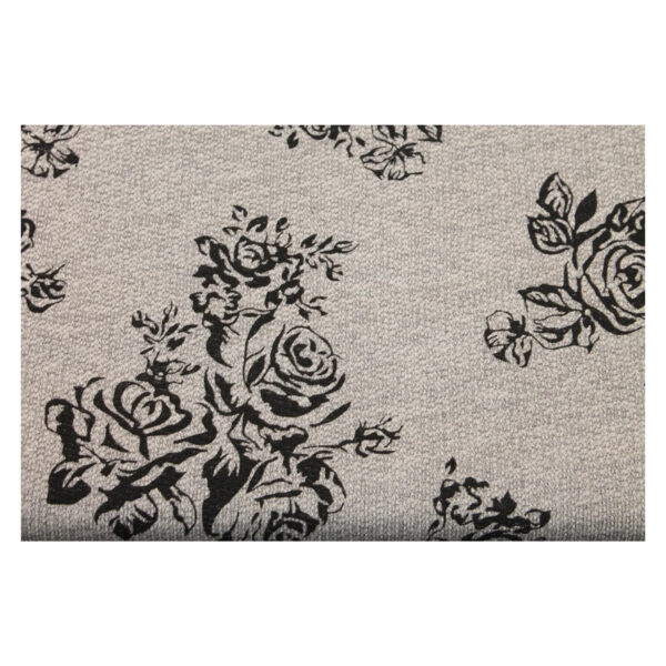 10.80EUR/ 1m, Strickstoff, Melvin, Baumwolle, hellgrau, schwarz, Rosen – Bild 3