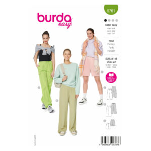 Burda Easy Schnittmuster Nr. 5761 - Hose - Cargohose - Marlenehose - Shorts