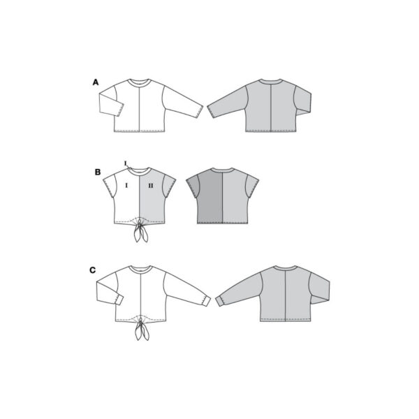 Burda Easy Schnittmuster Nr. 5763 - Shirt - T-Shirt - Knotenshirt - Sweatshirt – Bild 11