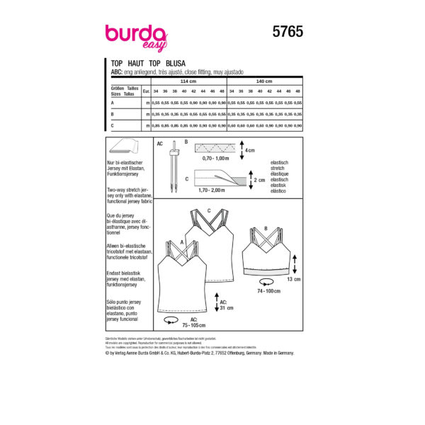 Burda Easy Schnittmuster Nr. 5765 - Oberteil - Shirt - Top – Bild 10